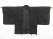 Photo1: 4602T11z260 Vintage Japanese Kimono Synthetic See through HAORI  Black (1)