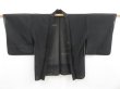 Photo3: 4602T11z260 Vintage Japanese Kimono Synthetic See through HAORI  Black (3)