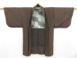 Photo3: 4602T12z630 Vintage Japanese Kimono Silk HAORI Hotei-son Dark brown (3)