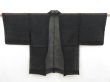 Photo1: 4603T08z180 Vintage Japanese Kimono Silk See through HAORI Stream Black (1)