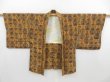 Photo5: 4603T11z590 Vintage Japanese Kimono Silk HAORI  Yellow ochre (5)