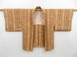 Photo4: 4603T15z560 Vintage Japanese Kimono Silk HAORI  Brown-Gray (4)