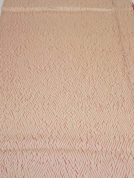 Photo1: 2T02z60  Japanese Kimono Silk  FABRIC Shibori Light cream 41.7x15.4 (1)