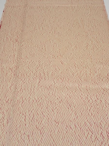 Photo1: 2T04z80  Japanese Kimono Silk  FABRIC Shibori Light cream 65.4x15.4 (1)