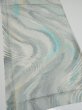 Photo2: 2T02z60  Japanese Kimono Silk  FABRIC Stream Light blue-gray 41.7x14.6 (2)