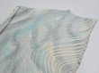 Photo7: 2T05z90  Japanese Kimono Silk  FABRIC Stream Light blue-gray 64.6x14.6 (7)