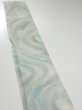 Photo3: 2T07z40  Japanese Kimono Silk  FABRIC Stream Light blue-gray 57.5x7.1 (3)