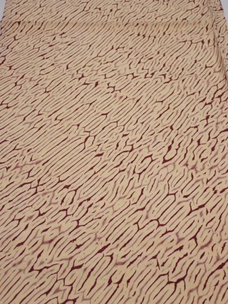 Photo1: 2U02z70  Japanese Kimono Silk  FABRIC Shibori Cream 47.2x14.4 (1)