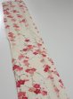 Photo3: 2U08z40  Japanese Kimono Silk  FABRIC Plum branch Off-white 56.7x7.5 (3)