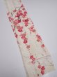 Photo2: 2U09z50  Japanese Kimono Silk  FABRIC Plum branch Off-white 78.0x6.5 (2)