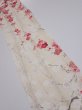 Photo1: 2U10z30  Japanese Kimono Silk  FABRIC Plum branch Off-white 35.4x6.5 (1)