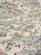 Photo1: 2S01z60  Japanese Kimono Silk  FABRIC Edo era Off-white 40.2x14.6 (1)