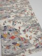 Photo2: 2S01z60  Japanese Kimono Silk  FABRIC Edo era Off-white 40.2x14.6 (2)