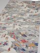 Photo3: 2S02z60  Japanese Kimono Silk  FABRIC Edo era Off-white 40.9x14.6 (3)