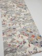 Photo2: 2S05z90  Japanese Kimono Silk  FABRIC Edo era Off-white 63.8x14.6 (2)