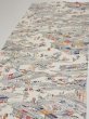 Photo3: 2S05z90  Japanese Kimono Silk  FABRIC Edo era Off-white 63.8x14.6 (3)