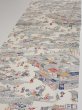 Photo3: 2S06z90  Japanese Kimono Silk  FABRIC Edo era Off-white 63.8x14.6 (3)