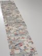 Photo3: 2S07z40  Japanese Kimono Silk  FABRIC Edo era Off-white 58.3x7.3 (3)