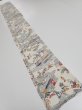 Photo5: 2S07z40  Japanese Kimono Silk  FABRIC Edo era Off-white 58.3x7.3 (5)