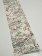 Photo2: 2S08z40  Japanese Kimono Silk  FABRIC Edo era Off-white 58.3x7.3 (2)