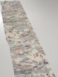 Photo3: 2S08z40  Japanese Kimono Silk  FABRIC Edo era Off-white 58.3x7.3 (3)