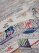 Photo4: 2S10z30  Japanese Kimono Silk  FABRIC Edo era Off-white 34.6x7.3 (4)