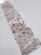 Photo5: 2S10z30  Japanese Kimono Silk  FABRIC Edo era Off-white 34.6x7.3 (5)