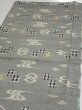 Photo3: 2S01z50  Japanese Kimono Silk  FABRIC Ryukyu-kasuri Gray 38.2x14.8 (3)