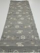 Photo5: 2S01z50  Japanese Kimono Silk  FABRIC Ryukyu-kasuri Gray 38.2x14.8 (5)