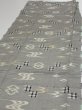 Photo3: 2S03z70  Japanese Kimono Silk  FABRIC Ryukyu-kasuri Gray 60.6x15.0 (3)