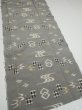 Photo2: 2S04z80  Japanese Kimono Silk  FABRIC Ryukyu-kasuri Gray 61.0x15.0 (2)