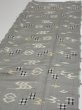 Photo3: 2S04z80  Japanese Kimono Silk  FABRIC Ryukyu-kasuri Gray 61.0x15.0 (3)