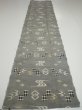 Photo5: 2S04z80  Japanese Kimono Silk  FABRIC Ryukyu-kasuri Gray 61.0x15.0 (5)