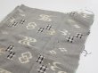 Photo7: 2S04z80  Japanese Kimono Silk  FABRIC Ryukyu-kasuri Gray 61.0x15.0 (7)