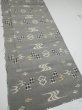 Photo2: 2S05z70  Japanese Kimono Silk  FABRIC Ryukyu-kasuri Gray 60.6x15.0 (2)