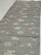 Photo3: 2S05z70  Japanese Kimono Silk  FABRIC Ryukyu-kasuri Gray 60.6x15.0 (3)