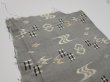 Photo7: 2S05z70  Japanese Kimono Silk  FABRIC Ryukyu-kasuri Gray 60.6x15.0 (7)