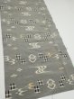 Photo2: 2S06z80  Japanese Kimono Silk  FABRIC Ryukyu-kasuri Gray 60.6x15.0 (2)