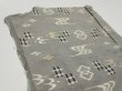 Photo7: 2S06z80  Japanese Kimono Silk  FABRIC Ryukyu-kasuri Gray 60.6x15.0 (7)