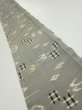 Photo1: 2S08z40  Japanese Kimono Silk  FABRIC Ryukyu-kasuri Gray 56.7x7.5 (1)