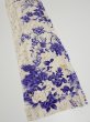 Photo2: 2S10z40  Japanese Kimono Crepe Silk  FABRIC Flowers Off-white 38.2x6.9 (2)