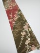 Photo2: 2S07z50  Japanese Kimono Silk  FABRIC Flowers Dull red 62.2x7.5 (2)