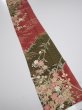 Photo2: 2S09z60  Japanese Kimono Silk  FABRIC Flowers Dull red 86.6x6.9 (2)