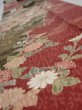 Photo4: 2S09z60  Japanese Kimono Silk  FABRIC Flowers Dull red 86.6x6.9 (4)