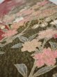 Photo4: 2S10z30  Japanese Kimono Silk  FABRIC Flowers Dull red 37.8x6.9 (4)