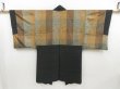 Photo2: 4604T01z640 Vintage Japanese Kimono Silk Men's HAORI Karakusa Black (2)