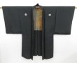 Photo3: 4604T01z640 Vintage Japanese Kimono Silk Men's HAORI Karakusa Black (3)