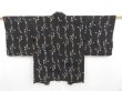 Photo1: 4604T04z520 Vintage Japanese Kimono Silk HAORI Flower Black (1)