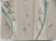 Photo5: 4604T08z980 Vintage Japanese Kimono Silk TSUKESAGE Flowers Light gray (5)