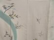 Photo8: 4604T08z980 Vintage Japanese Kimono Silk TSUKESAGE Flowers Light gray (8)